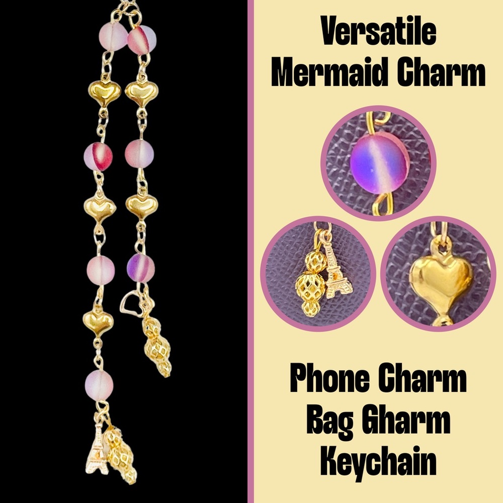 Mermaid Glass Beads - Bag Charm, Phone Charm, Keychain, etc.